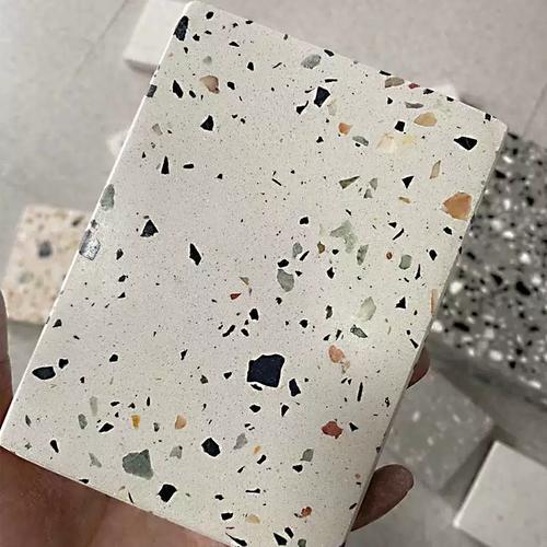 無機預(yù)制磚水磨石材料地面施工打樣定制水泥石基荒料水泥板人造石